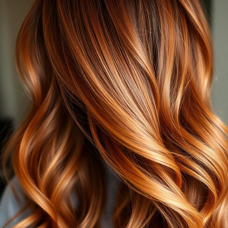 Mechas em tonalidade Acobreado