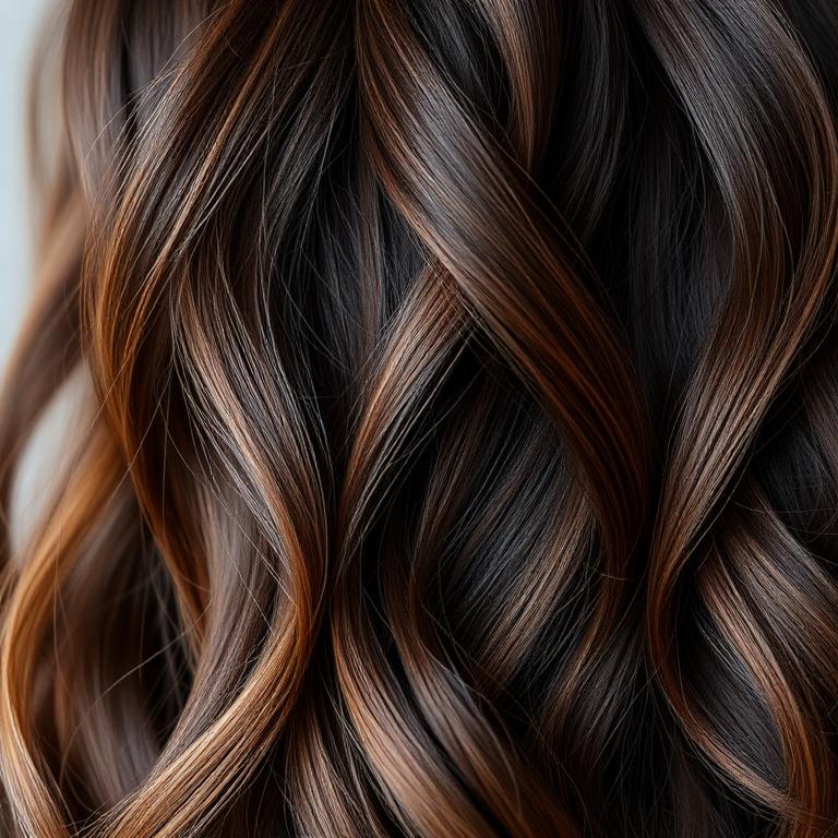 Mechas em tonalidade Café