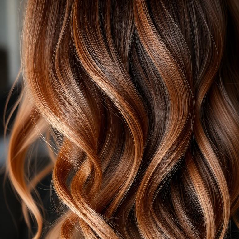 Mechas em tonalidade Canela